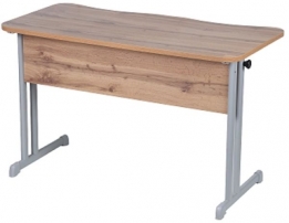 эргономичный (рост 6) Клен Танзау/Металл Серый Парта двухместная
