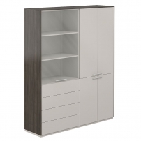 Atlas NZ-0321+NZ-0322.BT.GS Бренсон Трюфель Серый камень Шкаф высокий двойной