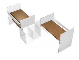 Profiquadro КВ 1520 БН Орех ногаро/белый премиум Profiquadro КВ 1520 БН Орех ногаро/белый премиум Рабочая станция без тумб левая